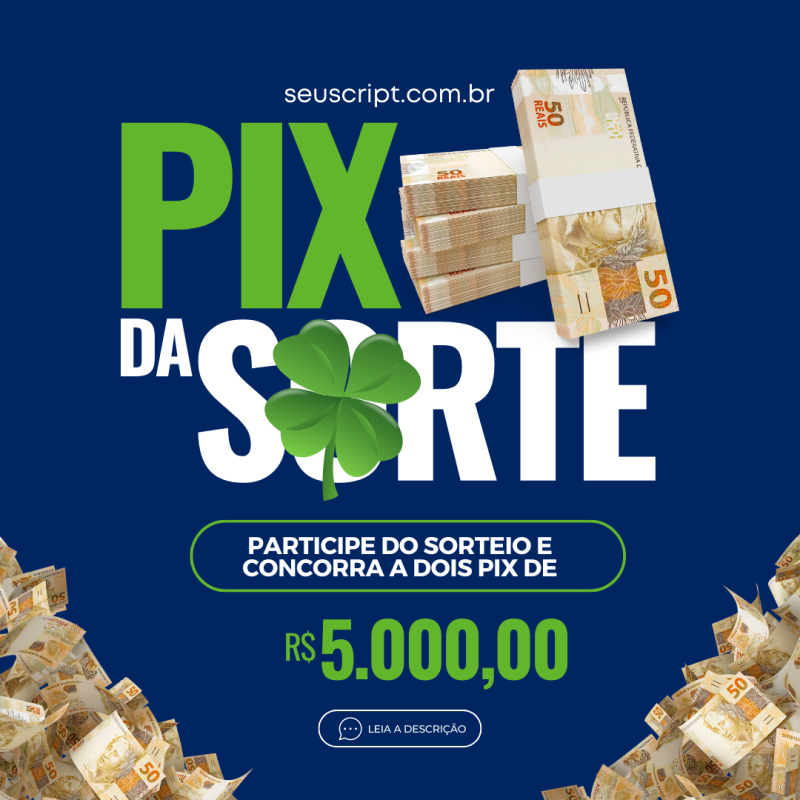 Sorteio Especial PIX – Sem validade apenas para teste R$ 1,00